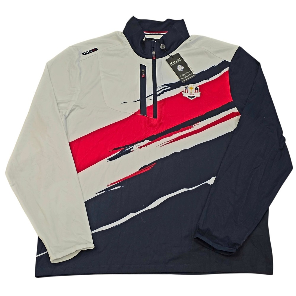 Ralph Lauren RLX 2025 USA Ryder Cup Jersey Quarter Zip Golf Women's XL NWT